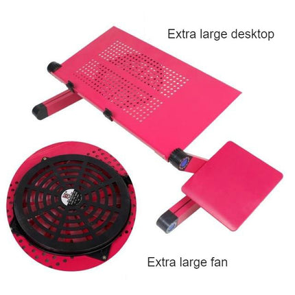 Laptop Stand Adjustable Height for Desk Portable Lap Home Table with Fan & Mouse Pad