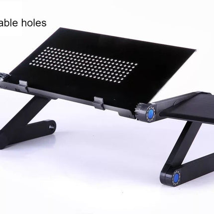 Laptop Stand Adjustable Height for Desk Portable Lap Home Table with Fan & Mouse Pad