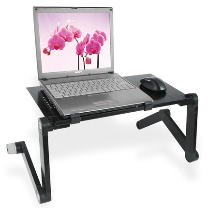 Laptop Stand Adjustable Height for Desk Portable Lap Home Table with Fan & Mouse Pad