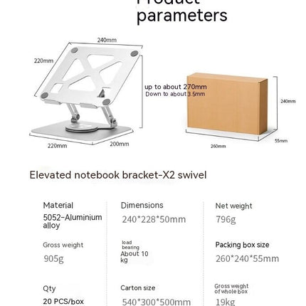 Desktop Laptop Stand Adjustable 360¡ã Rotating Stand Portable Laptop Stand