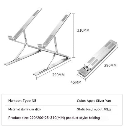 Laptop Stand,Holder Riser Tablet Stand Aluminum Foldable Portable Desktop Holder