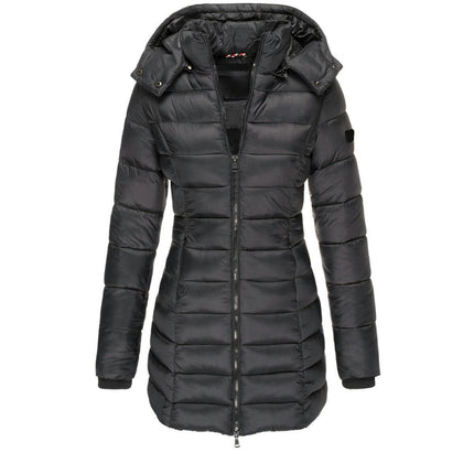 Women's Winter Windproof Warm Cotton Coats Waterproof Thicken Hooded Puffer Jacket