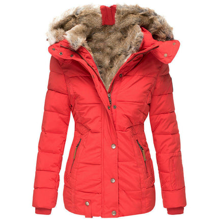 Women's Winter Coat Thicken Puffer Jacket Warm FLeece Lined Parka with Fur Hood