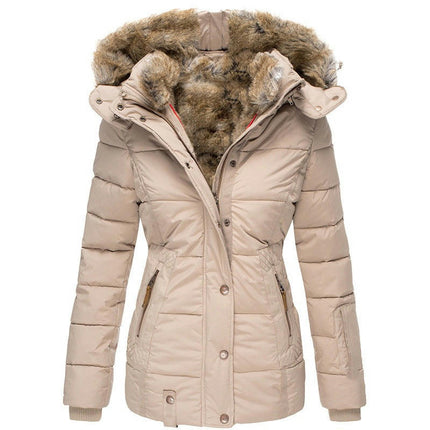 Women's Winter Coat Thicken Puffer Jacket Warm FLeece Lined Parka with Fur Hood