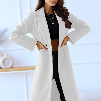 Women's Winter Oversize Lapel Collar Double Breasted Long Jacket