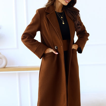 Women's Winter Oversize Lapel Collar Double Breasted Long Jacket