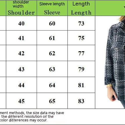 Women's Plaid Long Sleeve Button tweed Shirts Jacket Coats with Pockets