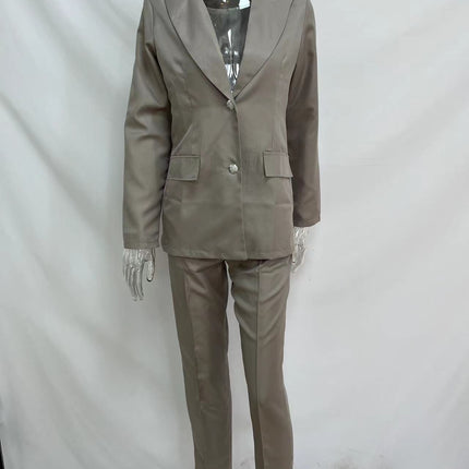 2 Piece Outfits for Women Blazer Jacket with Pants Belted Solid Suit Sets