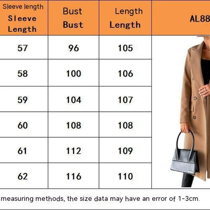 Women's Winter Mid-Long Coat Double-Breasted Lapel Jacket Outwear