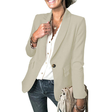 Women's Suit One Button Solid Color Blazer Suit