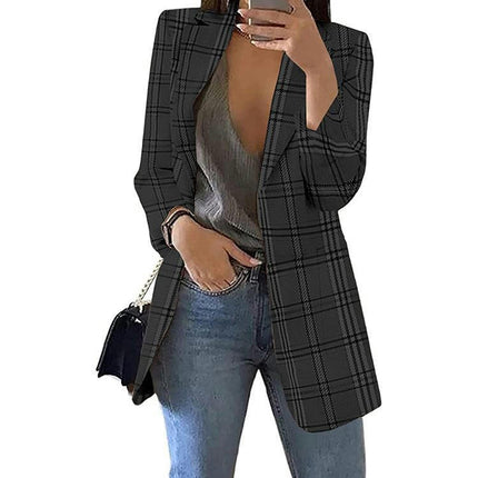 Women's Long Sleeve lattice Blazer Jacket Open Front Blazer Button Jacket