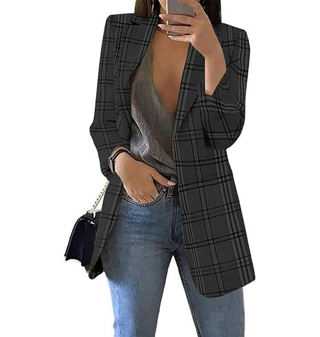 Women's Long Sleeve lattice Blazer Jacket Open Front Blazer Button Jacket