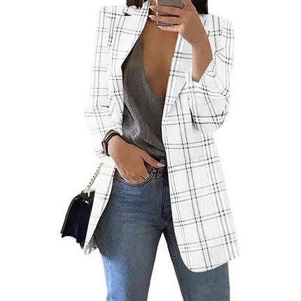 Women's Long Sleeve lattice Blazer Jacket Open Front Blazer Button Jacket