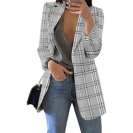 Women's Long Sleeve lattice Blazer Jacket Open Front Blazer Button Jacket