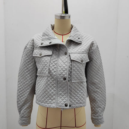 Quilted Jackets for Women Long Sleeve zippered Jacket Warm Winter Coat