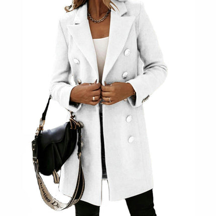 Women's Winter Coat Notched Lapel Double Breasted Coat