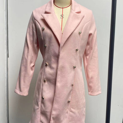 Women's Winter Coat Notched Lapel Double Breasted Coat