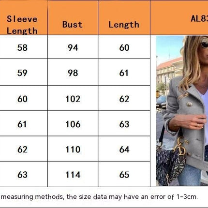 Women's Tailored Collar Wool Blend Double Breasted Blazer Short Coat Jacket