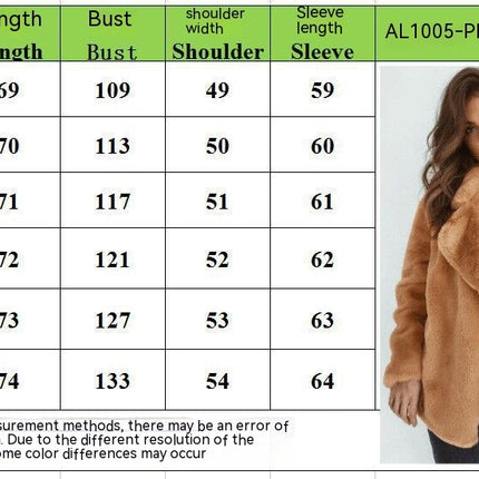 Women's Winter Coat Long Sleeve Lapel Shaggy Cardigan Coat