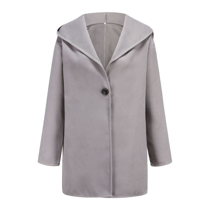 Women's Round Collar Single Breasted Winter Long Trench Pea Coat