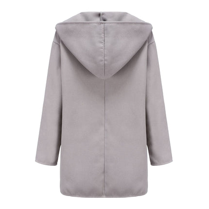 Women's Round Collar Single Breasted Winter Long Trench Pea Coat