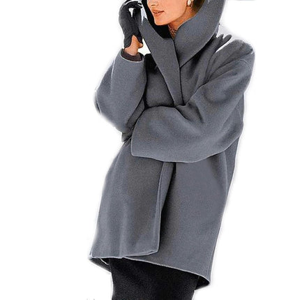 Women's Round Collar Single Breasted Winter Long Trench Pea Coat