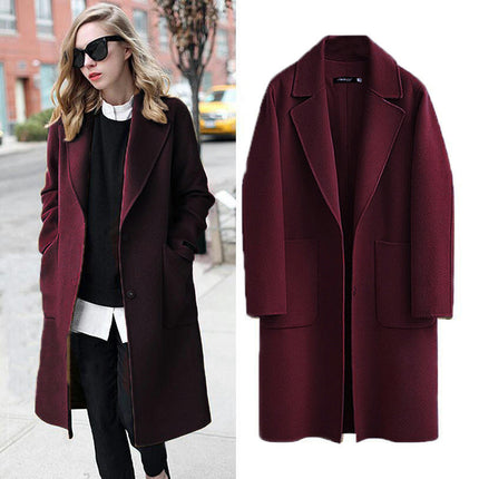 Women's Slouchy Drop Shoulder Middle and Long Coat