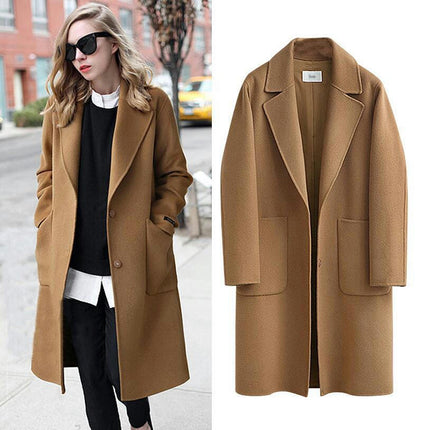 Women's Slouchy Drop Shoulder Middle and Long Coat