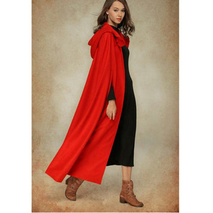 Women's Capes Hooded Cloak Outwear Poncho Warm Autumn and Winter Coat