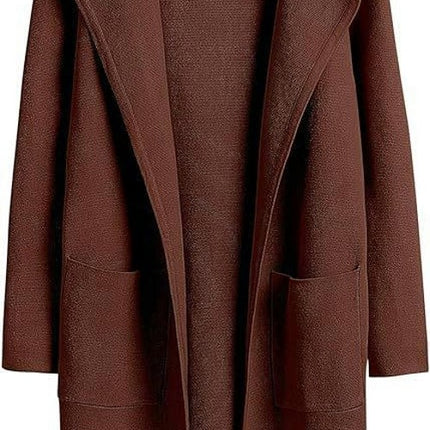 Women's Cardigan Coat Casual Lapel Open Front Long Jackets Trench Clothes