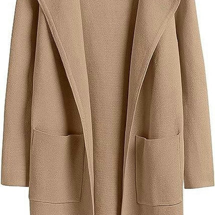 Women's Cardigan Coat Casual Lapel Open Front Long Jackets Trench Clothes