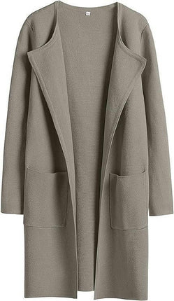 Women's Cardigan Coat Casual Lapel Open Front Long Jackets Trench Clothes