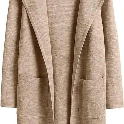 Women's Cardigan Coat Casual Lapel Open Front Long Jackets Trench Clothes