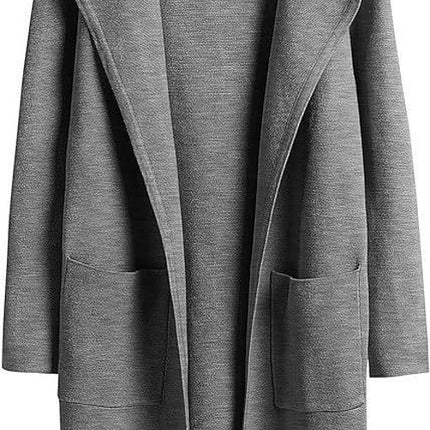 Women's Cardigan Coat Casual Lapel Open Front Long Jackets Trench Clothes