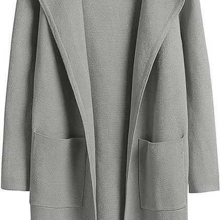 Women's Cardigan Coat Casual Lapel Open Front Long Jackets Trench Clothes