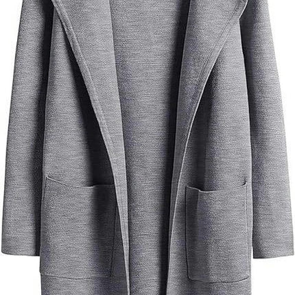 Women's Cardigan Coat Casual Lapel Open Front Long Jackets Trench Clothes