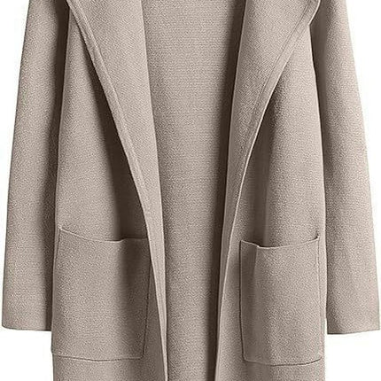 Women's Cardigan Coat Casual Lapel Open Front Long Jackets Trench Clothes