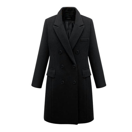 Women's Overcoat lapel Collar double-breasted Outerwear Winter Long Coat