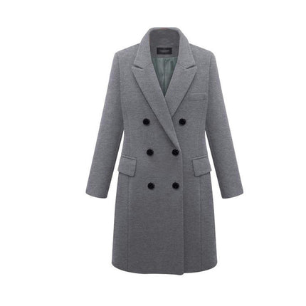 Women's Overcoat lapel Collar double-breasted Outerwear Winter Long Coat