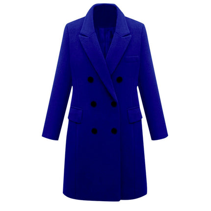 Women's Overcoat lapel Collar double-breasted Outerwear Winter Long Coat