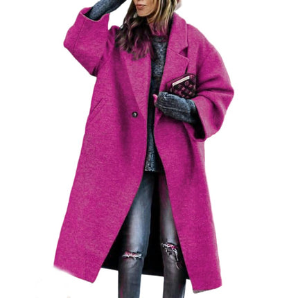 Women's Coat Long Jacket,Winter Long Sleeve Lapel Overcoat