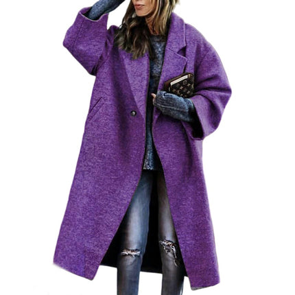 Women's Coat Long Jacket,Winter Long Sleeve Lapel Overcoat