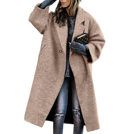 Women's Coat Long Jacket,Winter Long Sleeve Lapel Overcoat