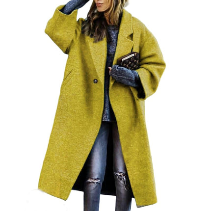 Women's Coat Long Jacket,Winter Long Sleeve Lapel Overcoat