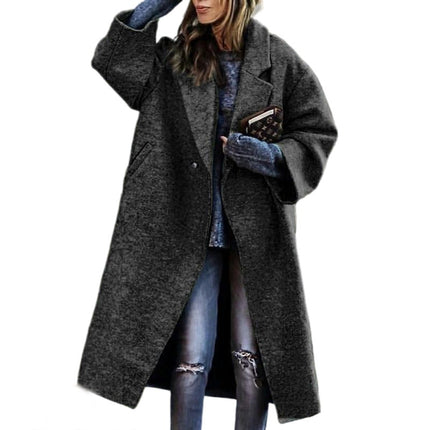 Women's Coat Long Jacket,Winter Long Sleeve Lapel Overcoat