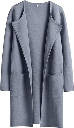 Women's Cardigan Sweater Casual Lapel Open Front Long Jackets Trench Clothes