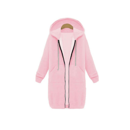 Women's Long Hoodies Tunic Winter Fleece Jackets Casual Sweatshirt Zip Up Hoodies