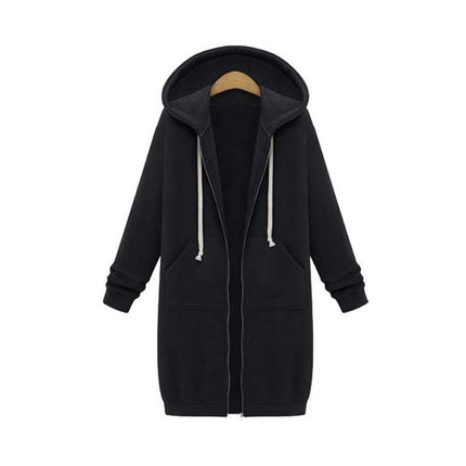 Women's Long Hoodies Tunic Winter Fleece Jackets Casual Sweatshirt Zip Up Hoodies