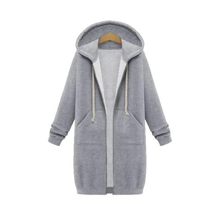 Women's Long Hoodies Tunic Winter Fleece Jackets Casual Sweatshirt Zip Up Hoodies