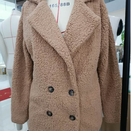 Women Jacket Winter Coat - Fur Fleece Long Sleeve Sherpa Faux Fuzzy Zip Lapel Outfits